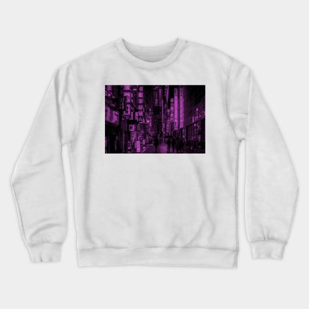 Shinjuku Nights Magenta Recolor Crewneck Sweatshirt by emiliapapaya